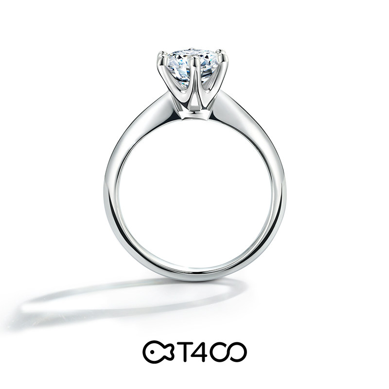 t400女一克拉莫桑石情侣纯银对戒 t400戒指/指环