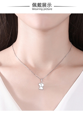 纯银白金色十二生肖小狗项链女吊坠生肖狗手链手绳编织配饰配件女