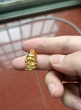 足银999纯银金色生肖猴小猴子吊坠项链手织挂件配件配饰男女饰品