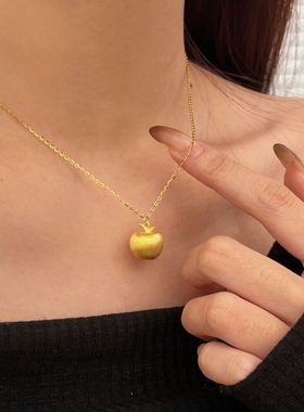 S925纯银可拧开平安果小苹果吊坠项链女2025年新款锁骨链礼物送礼