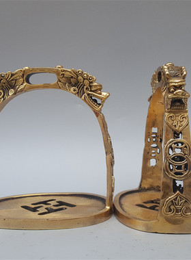 荣华富贵新款纯铜内蒙马具纯铜防滑安全马镫马匹装备马术用品