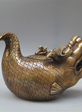 荣华富贵黄铜酒壶招财家居装饰