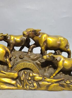 客厅五牛荣华富贵纯铜复古怀旧