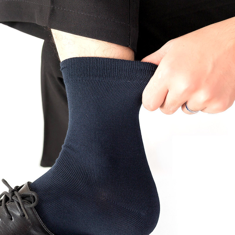 黑色男春秋款中筒男士正装纯棉长袜 稚林内衣短袜/打底袜/丝袜/美腿袜