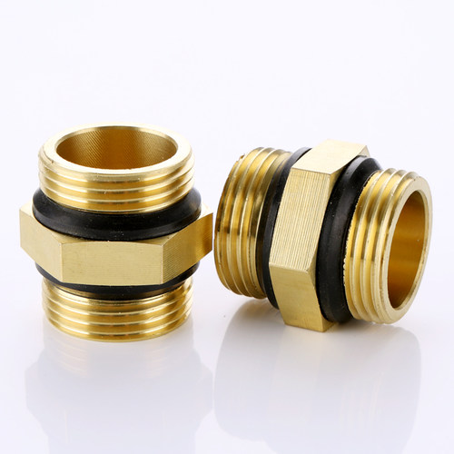 免生料带黄铜外丝直接带密封圈1寸变6分转4分对丝双外牙接头配件 - 图0