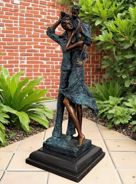 铜雕塑工艺品三口之家铜像摆件