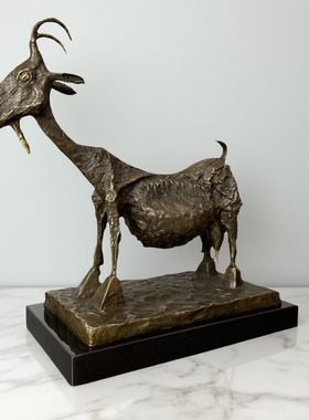 铜雕塑毕加索羊山羊铜像摆件家居装饰创意礼品客厅玄关书房办公室