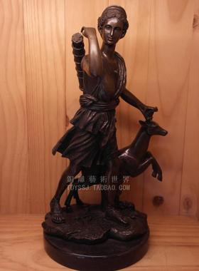 阿尔忒弥斯狩猎女神小鹿艺术品