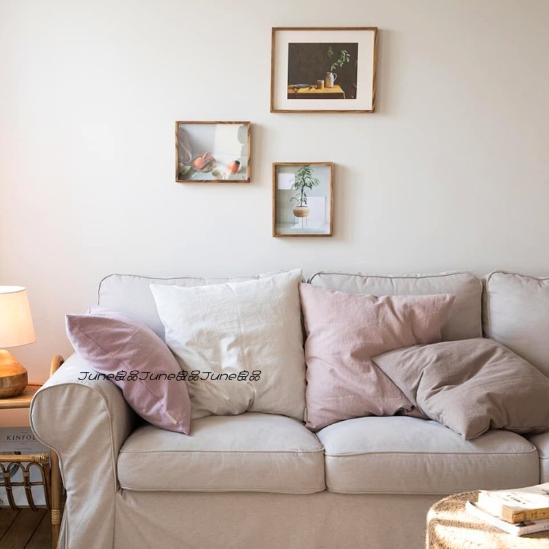 素色棉麻抱枕套现代简约客厅卧室沙发大背靠垫套日式无印风抱枕套 - 图1