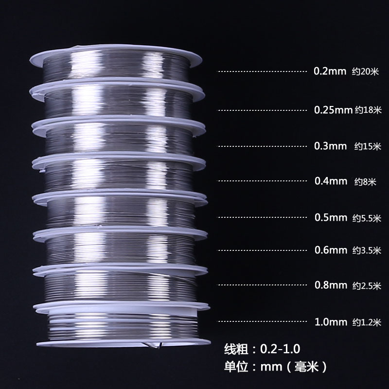 铜线 定型线美甲铜丝线编织引线发簪配件绳diy手工工艺品绕线材料 - 图1