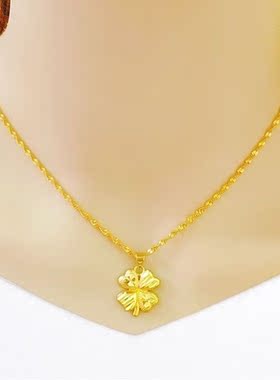 真金色吊坠时尚百搭项链女不掉色