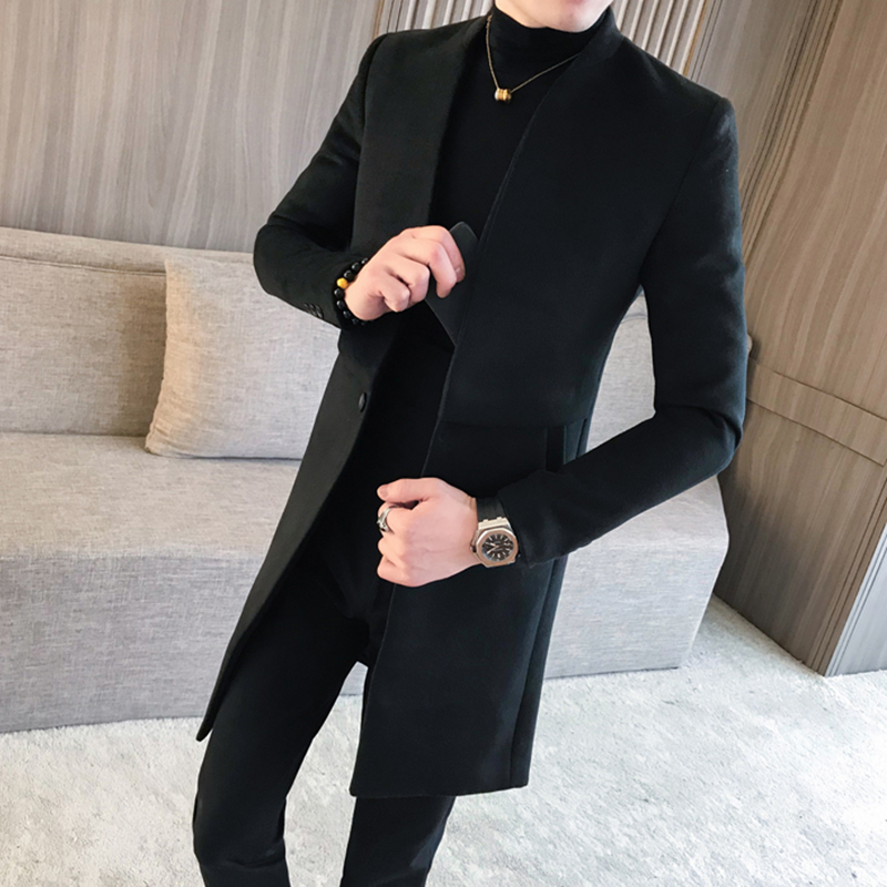 秋冬季毛呢大衣男中长款韩版修身英伦青年呢子外套立领尼妮子风衣 秋冬季毛呢大衣男中长款韩版修身英伦青年呢子外套立领尼妮子风衣