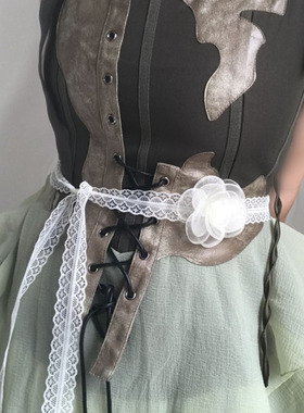 纯欲风白蕾丝山茶花锁骨链