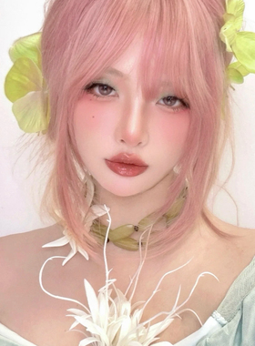 森系百合花绿色串珠项链女