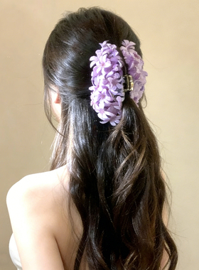 明媚黄色花朵抓夹初春氛围感头饰
