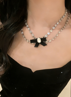 千金风气质蝴蝶结水钻项链女
