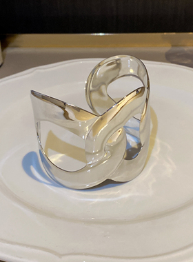 个性夸张金属编织重工开口手镯女