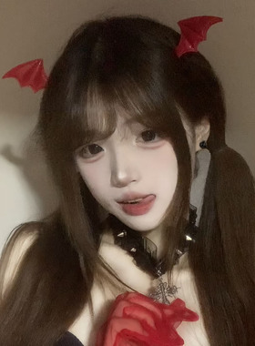 可爱搞怪红色恶魔角发夹