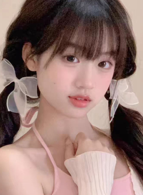 欧根纱蝴蝶结发夹甜美少女对夹