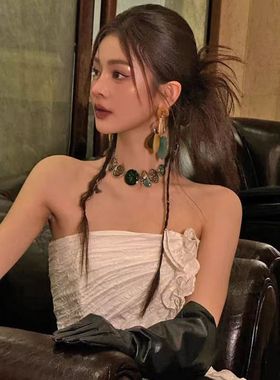 复古宫廷风蝴蝶项链女