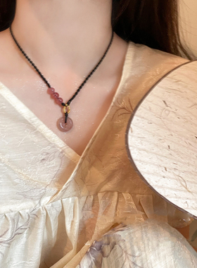 新中式禅意风串珠编织抽拉绳项链