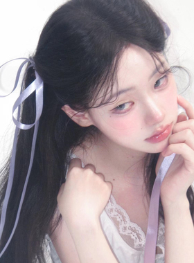 芭蕾少女紫色蝴蝶结飘带发夹