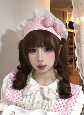 甜美洛丽塔cos小厨娘帽子元气少女感蝴蝶结厨师帽网红拍照云朵帽
