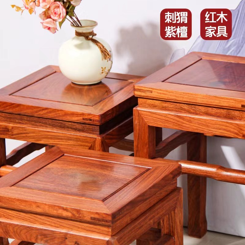 刺猬紫檀换鞋凳花梨木餐凳红木玄关凳实木阳台凳沙发凳餐凳洗脚凳,淘宝优惠券,粉丝福利购,淘宝优惠卷