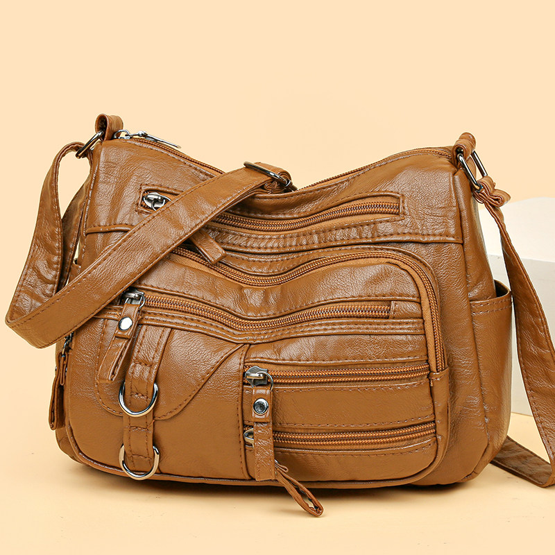 软皮妈妈包2023新款时尚pu皮斜挎包大容量中老年包多层单肩小方包,淘宝优惠券,粉丝福利购,淘宝优惠卷