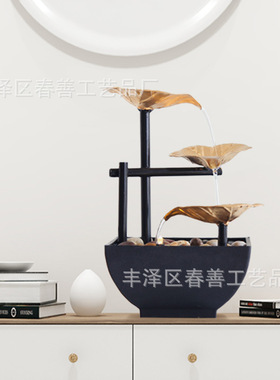 home decor跨境电视购物铁艺流水摆件办公室桌面喷泉家居风水装饰