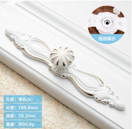欧式柜门白色拉手象牙白衣柜抽屉单孔简约现代橱柜鞋柜门小门把手 - 图2