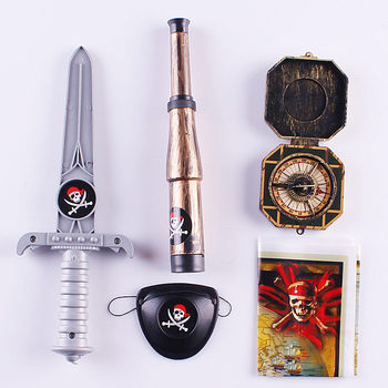 1Lin Fang cosplay Halloween pirate hat accessories Pirates of the Caribbean ມີດ pirate flag trumpet horn eye mask