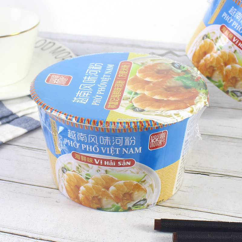 越南原装进口汤粉 林富记海鲜味方便速食河粉碗装76g 早餐夜宵 - 图2