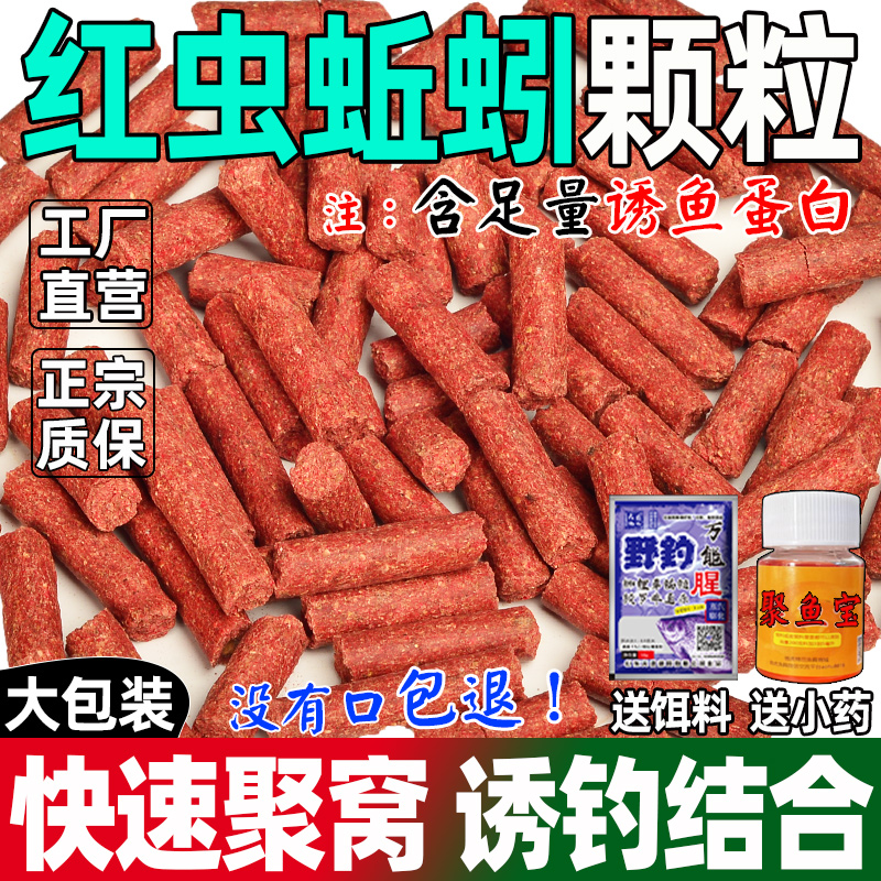 钓鱼专用红虫蚯蚓颗粒打窝料散装皮筋颗粒野钓鲫鱼鲤鱼通杀鱼饵料 - 图0