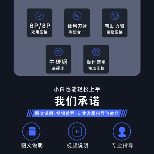 原装台湾三堡HT-568R网线钳子网络压线钳RJ45双用工具送长刀片 - 图1