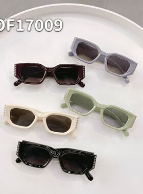 高品质方框铆钉太阳镜男女红色复古防晒墨镜铆钉显瘦眼睛可配近视