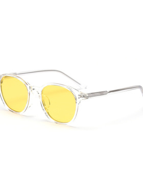 新款偏光轻巧TR90小框插芯黄色太阳镜灰绿墨镜防紫外线潮开车1952