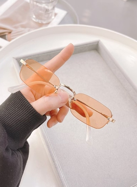 复古无框太阳镜男女配近视成品定制带度数高级感防紫外线近视墨镜