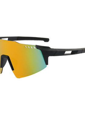 黑色无框骑行墨镜男UV400户外跑步运动自行车防风防晒太阳眼镜女