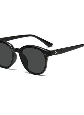 复古圆框铆钉墨镜女高级感ins黄色防晒遮阳太阳眼镜男防紫外线潮