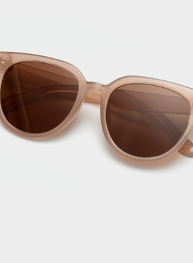 复古茶色时尚黑色明星同款猫眼偏光墨镜女圆脸眼镜防紫外线太阳镜