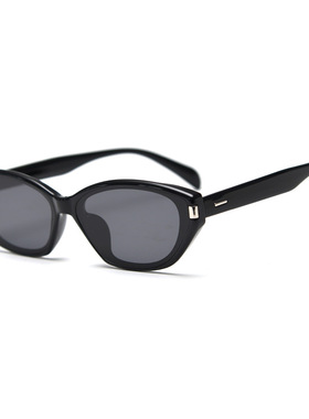 红色窄框TR90偏光太阳眼镜男女复古网红个性猫眼墨镜防紫外线潮流