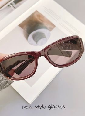 欧美黑色弧形大框太阳眼镜男女2026新款户外运动骑行墨镜防紫外线