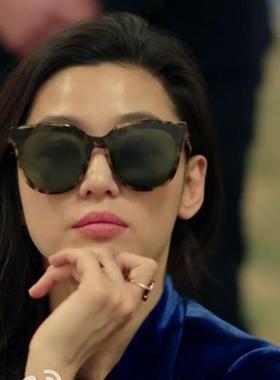 蓝色同款韩国明星圆脸偏光眼镜