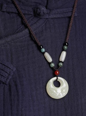 和田色年年有鱼吊坠毛衣链挂坠玉佩玉石玉坠男女款项链情侣平安