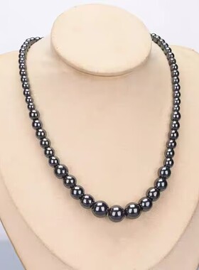 磁疗保健颈椎磁石项链磁性黑胆石项圈男女助睡眠抗疲劳情侣磁颈链