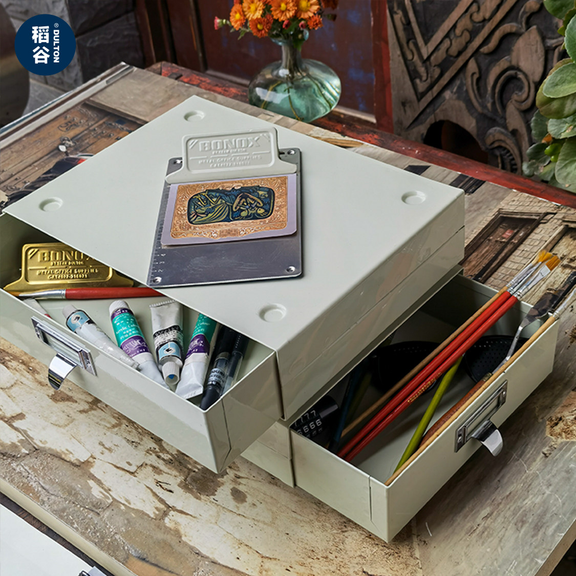 稻谷藏库DULTON金属收纳盒台面抽屉 简约桌面整理可堆叠化妆盒,淘宝优惠券,粉丝福利购,淘宝优惠卷