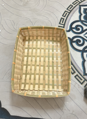 竹编托盘正方形竹筐家用藤编