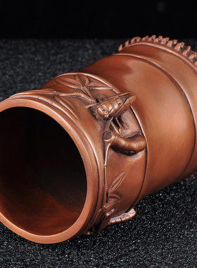 紫铜笔筒摆件中式家居客厅