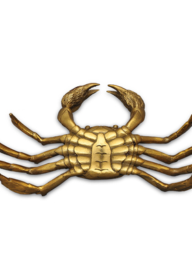 现代中式风纯铜八方来财螃蟹摆件